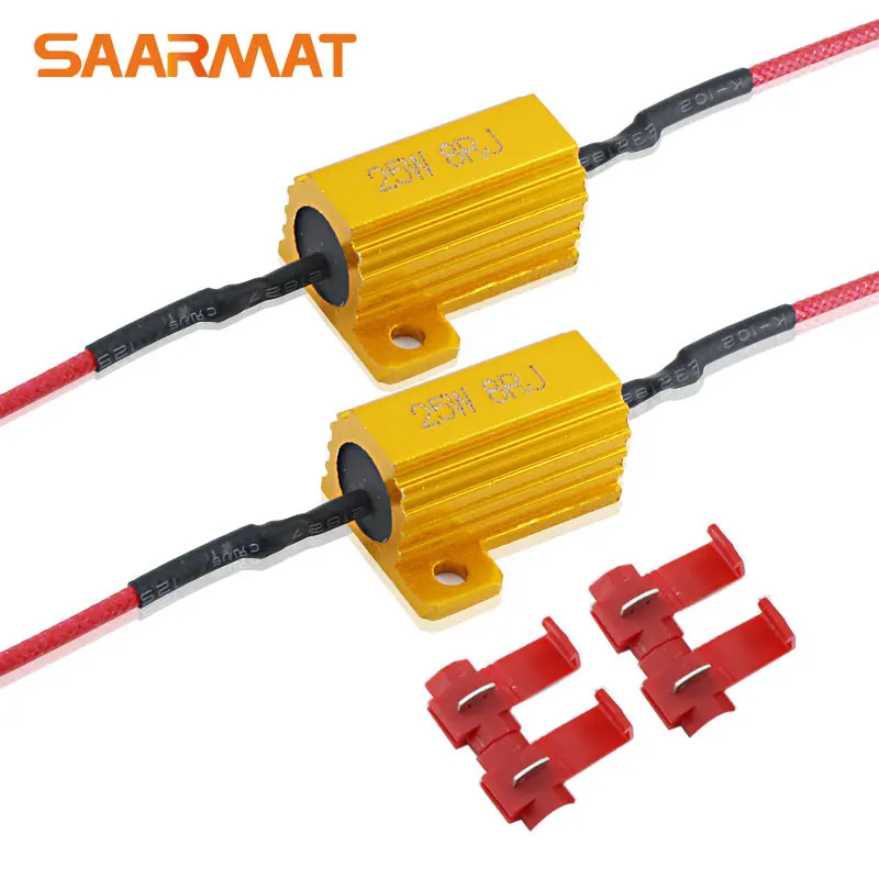 2x 8ohm 25W резистор нагрузки исправить ошибку вспышки для Canbus без ошибок