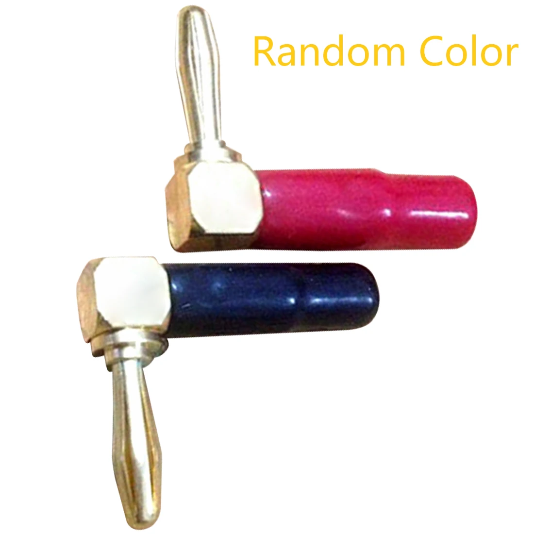 

L-shaped 90 Degree Plug Speaker Cable Banana Head Color Random Soft Plastic