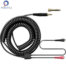 Poyatu весны помощи спирального кабели для наушников для Sennheiser HD25 HD25-1 HD25-1 II HD25-C HD25-13 HD 25 сменный кабель шнуры