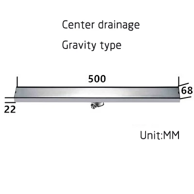 SUS нержавеющая сталь ванная комната квадратный Невидимый прямоугольник гравитационного типа напольные стоки душевая комната лайнер слив FD816 - Цвет: Center drainage 50cm