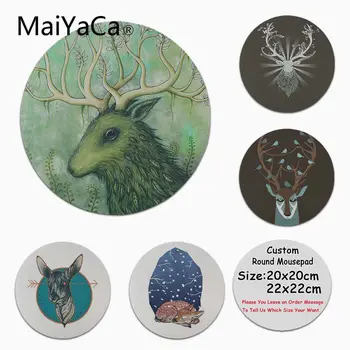 

MaiYaCa Vintage Cool The Deer Head Anti-Slip Durable Silicone Computermats Custom Design Gaming Computer Round Mouse pads