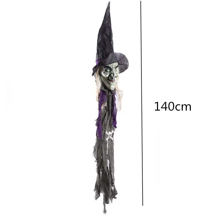 Halloween Horror Decoration House Hanging Black Witch Ornaments Halloween Creepy Prop Electric Haunted Doll Festival Witch Decor - Цвет: black