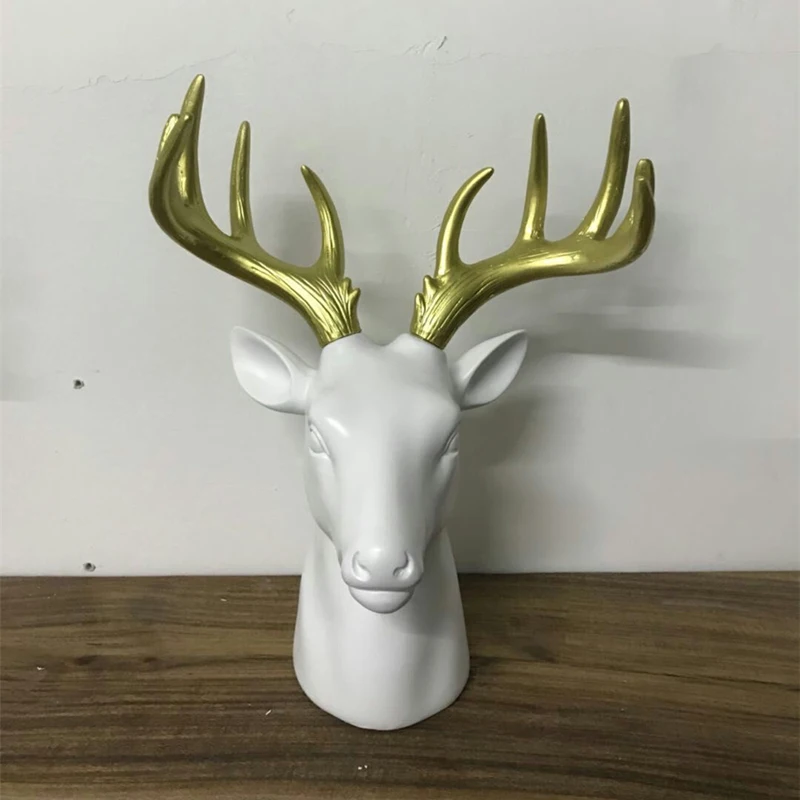 Elegant Reindeer Head Resin Ornaments Home Decoration Accessories