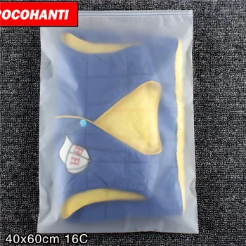

100X Clothing packaging frosted zipper bag with sliding zip close / open