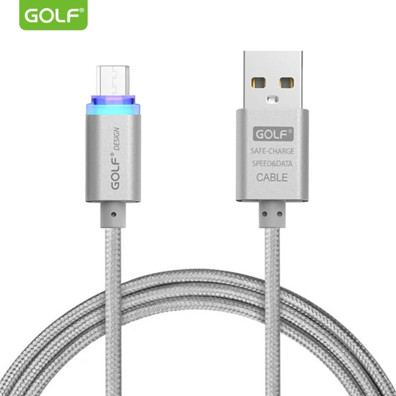 GOLF Smart Светодиодный Micro USB кабель для зарядки и передачи данных для huawei mate 8 Honor 6 Android телефон зарядное устройство плетеный кабель для samsung S7 LG V10