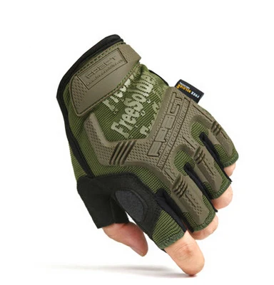 FREE SOLDIER Мужские тактичекие износостойкие и противоскользящие альпинистские перчатки для поездок Особенный нейлон - Цвет: half green