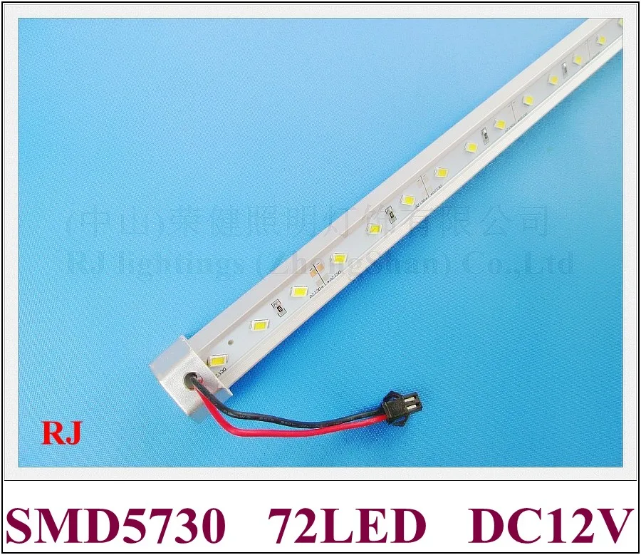 SMD 5730 светодиодный светильник, светодиодный, жесткая полоска, 12 В постоянного тока, 100 см, SMD5730, 72 светодиодный, холодный белый/теплый белый, яркий