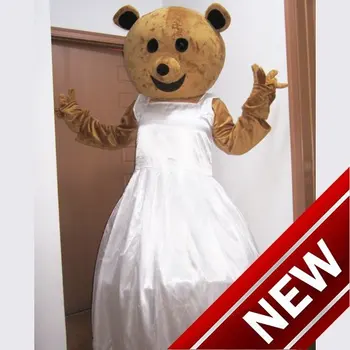 

2018 New Custom Products Plush Cartoon Character Costume Mascot Bear Lady Miss Woman Halloween Hollywood Free Shipping