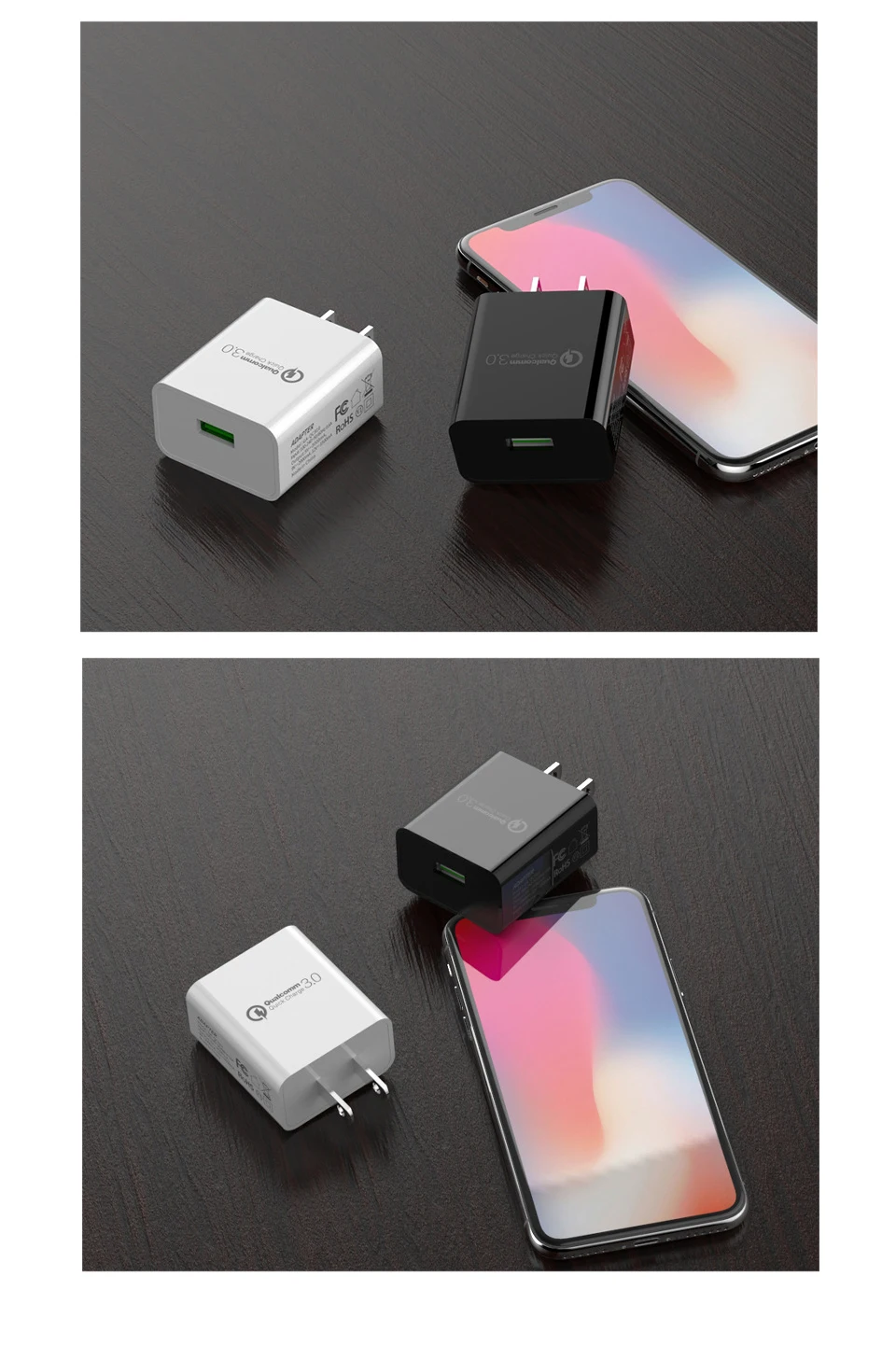 1PC Quick Charge QC3.0 Travel US Plug 18W Fast Charging UL Certification USB Wall Mobile Phone One 5V3A USB Power Adapter (13)