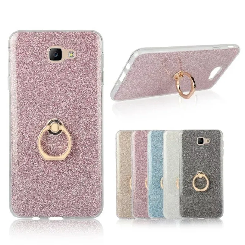 

Phone Case For Samsung Galaxy J2 J5 J7 J1 mini Prime Max J1 ACE 2016 Glitter Bling Cover Finger Ring Holder TPU Silicone Cases