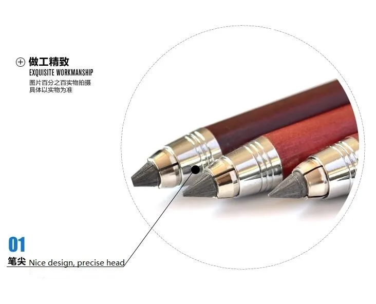 5,6 мм механические карандаши с пятью коробками, 30 грифелей, деревянные автоматические карандаши, школьные канцелярские принадлежности, Прокладочные карандаши