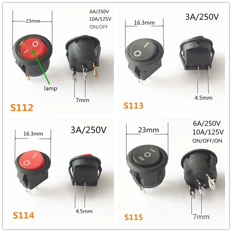 SPST KCD1 2PIN 3PIN вкл/выкл круглая/квадратная лодка кулисный переключатель DC AC 6A/250V Автомобильная приборная панель пластиковый переключатель дропшиппинг