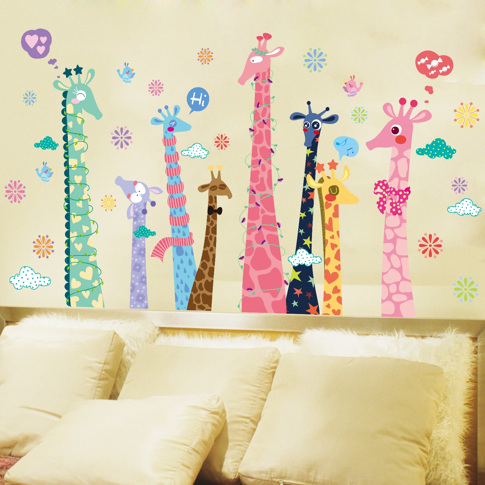 Toko Online Colorful Warna Jerapah Wallpaper Kamar Anak Dekorasi Rumah