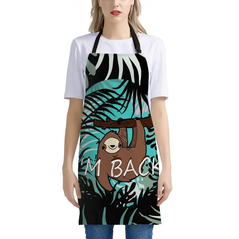 FORUDESIGNS African Women Pattern Cooking Aprons for Female Ladies Long Sleeveless Femme Kitchen Chef Baking Apron Home