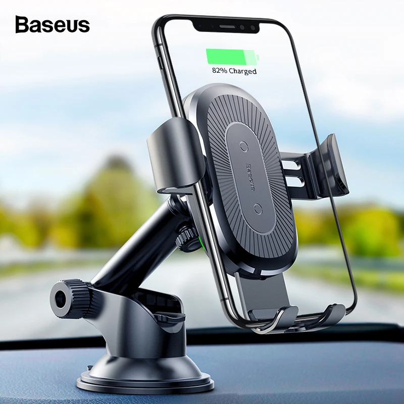 Baseus Wireless Car Charger For iPhone Xs Max Xr X 8 Samsung Note 9 Qi Wireless Charger Fast Wirless Charging Car Phone Holder 