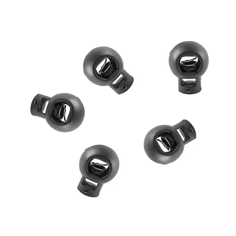 10pcs/lot Cord Locks Plastic Black Ball Cord Lock Ends Stop Round