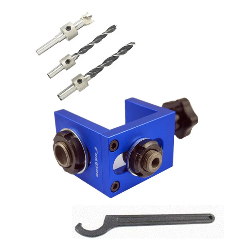 

Woodworking Pocket Hole Jig Kit Step Drilling Dowelling Jig Set Carpentry Wood Dowel Drilling Guide Locator Tool