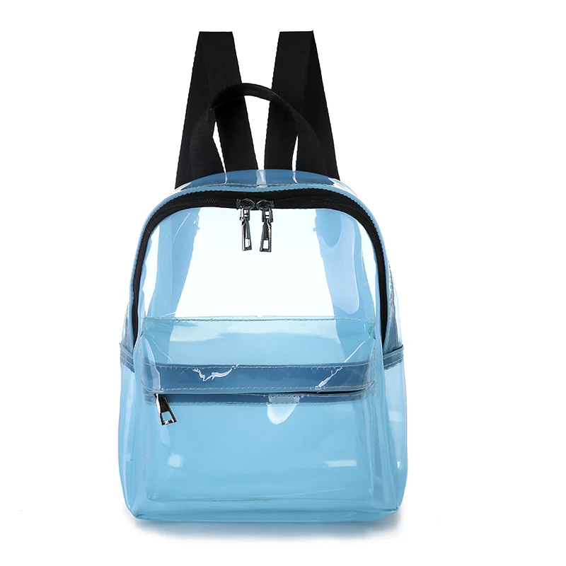 Милые прозрачные женские рюкзаки ПВХ желеобразного цвета, школьные сумки, модные Подростковые Сумки для девочек, школьные рюкзаки, Новинка - Цвет: Синий