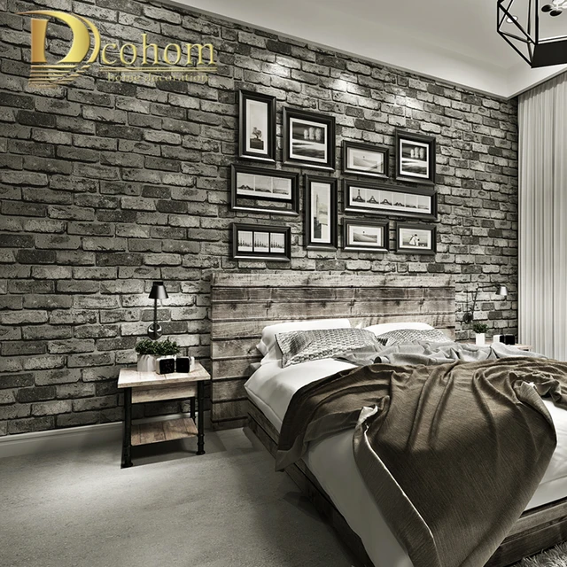 Modern Vintage Brick Textured Wallpaper For Walls Decor Embossed 3D ... Modern Vintage Brick Textured Wallpaper For Walls Decor Embossed 3D ...