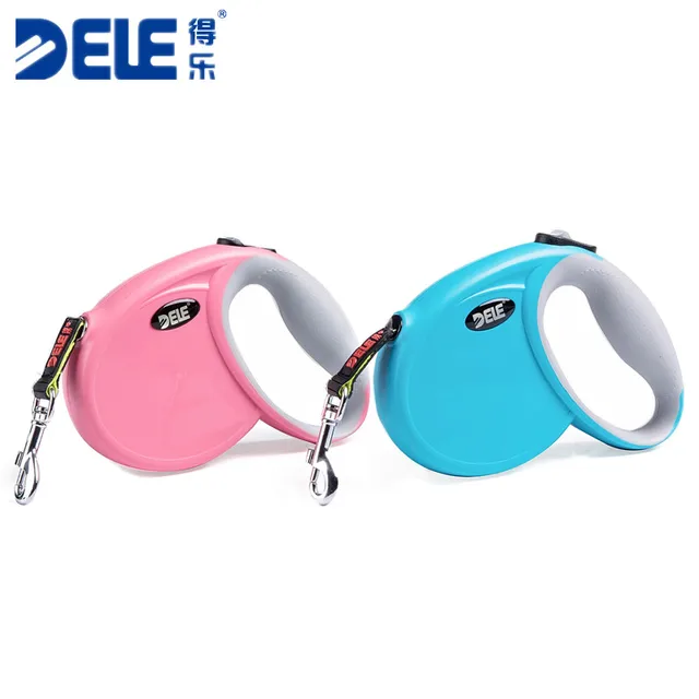DELE Super Quality Pet Dog Running Leash ABS Strong 4 Meters Automatic Retractable Dog Safety Leashes Pet Night Walking Lead