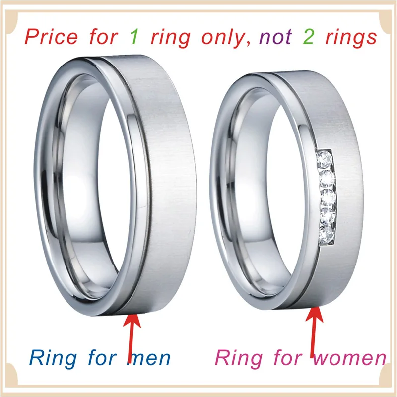 Unique Designer silver color Wedding Band Couple Rings Pair Set his and hers women's ring men's rings Alliance never fade (6)