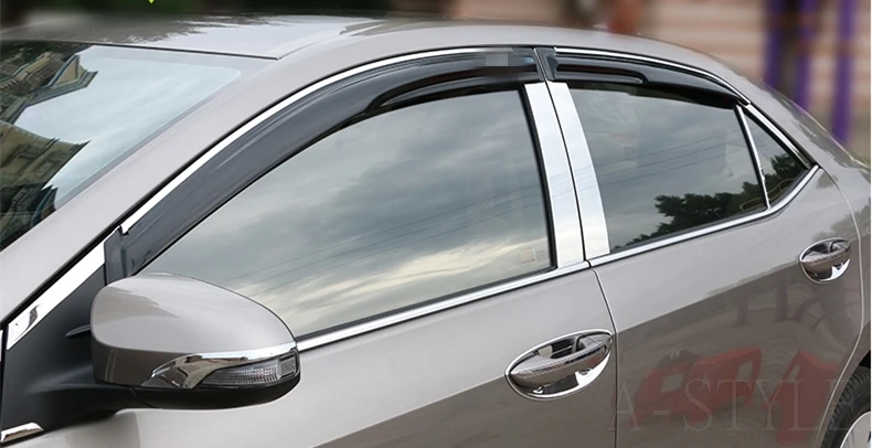 Для toyota corolla- хромированное автомобильное Окно Солнцезащитный козырек защита от дождя Защита от Солнца/дождя наружное украшение авто аксессуары