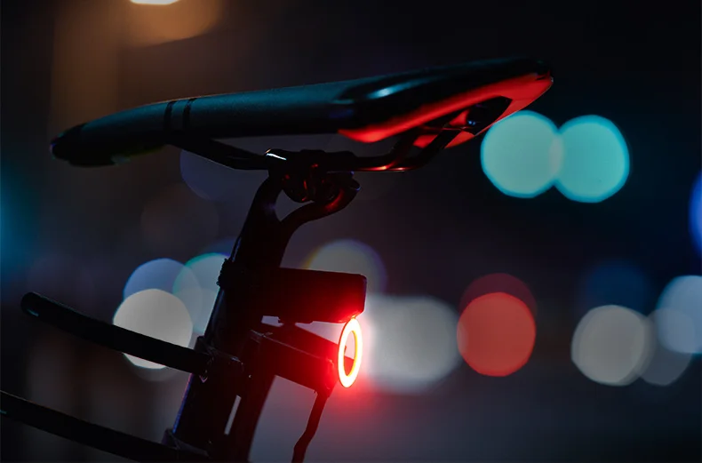 Колесо вверх креативный Велоспорт USB Перезаряжаемый светодиодный велосипед велосипедный хвост, предупреждение задний свет безопасности 5 режимов в форме сердца