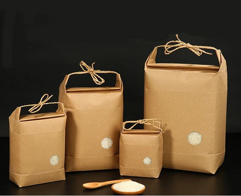 100pcs New product rice paper packaging/Tea packaging cardboard paper bag/weddings kraft paper bag Food Storage Standing Paper