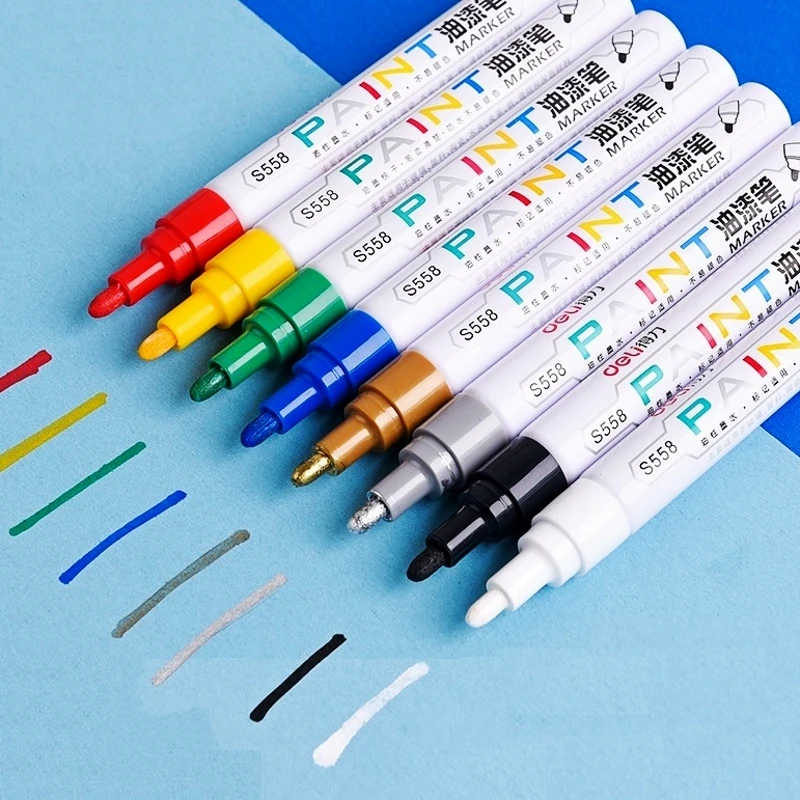 

1 Pcs Permanent Marker Oil-Ink Mark Pens Metal Body Wood CD Marker Paint-mending Pen Stationery School Office Supplies