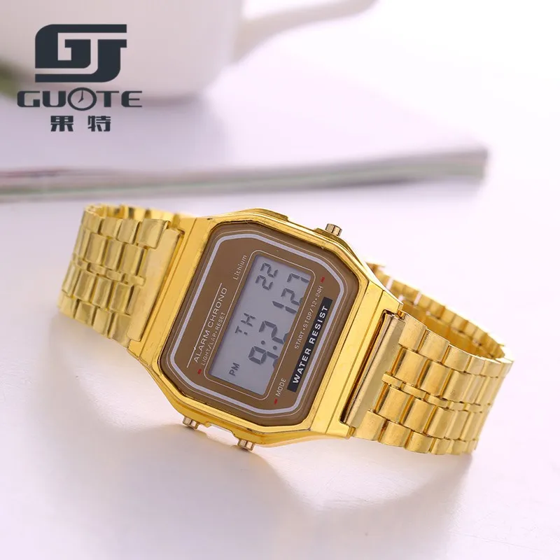 

Hot sale Stainless Steel bracelet fashion luxury brand design LED Watch For Men Women Electronic Digital watches Relojes Mujer