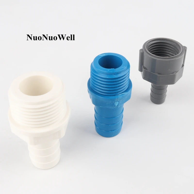 

5pcs PVC 1/2" 3/4" Thread To 8~16mm Pagoda Joints Garden Irrigation Fittings Water Pipe Connectors Aquarium Fish Tank Adapter