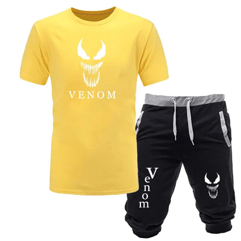 Casual Men Venom T-shirts and Jogger Shorts Two piece