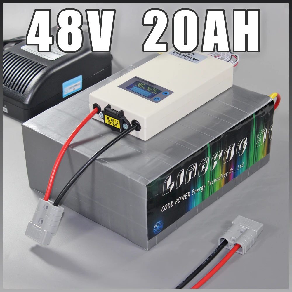 48V 20Ah LiFePO4 Батарея пакет 48V 1000W LiFePO4 электрический скутер Батарея скутер электрический велосипед Батарея