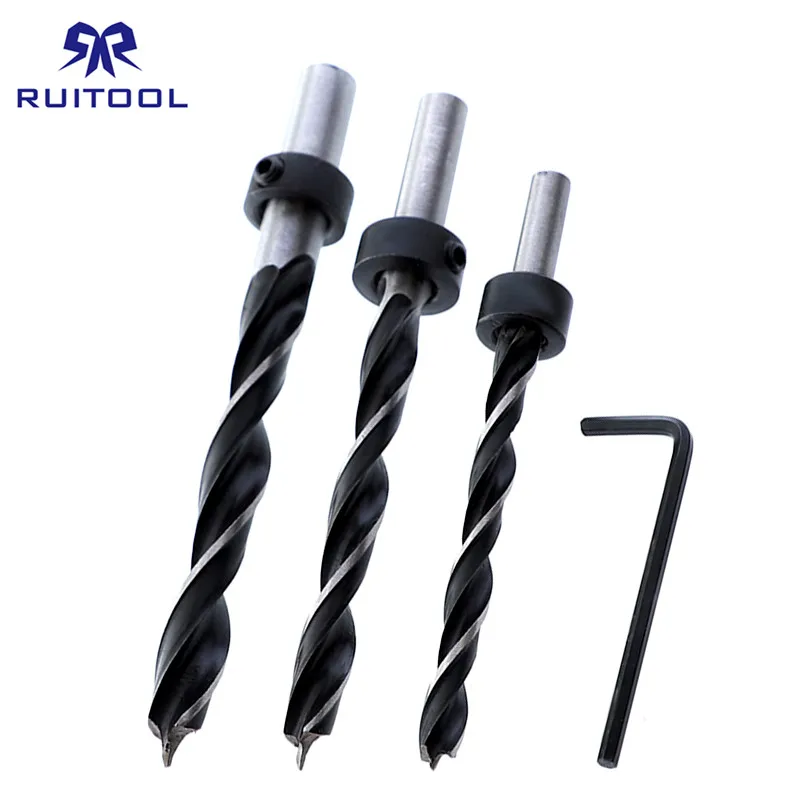 7pcs Drill Bit Set 6/8/10mm Highcarbon Steel Brad Point Bit With Stop Ring Wood Drill For