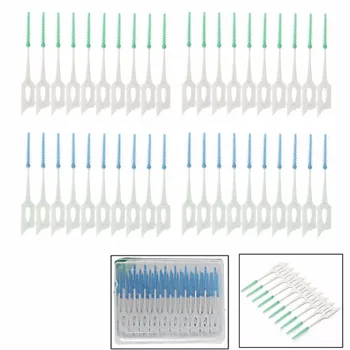 

Soft Clean Between Interdental Floss Brushes Random Color Oral Care Tool 40 PCS/Pack Elastic Massage Gums Toothpick Pro