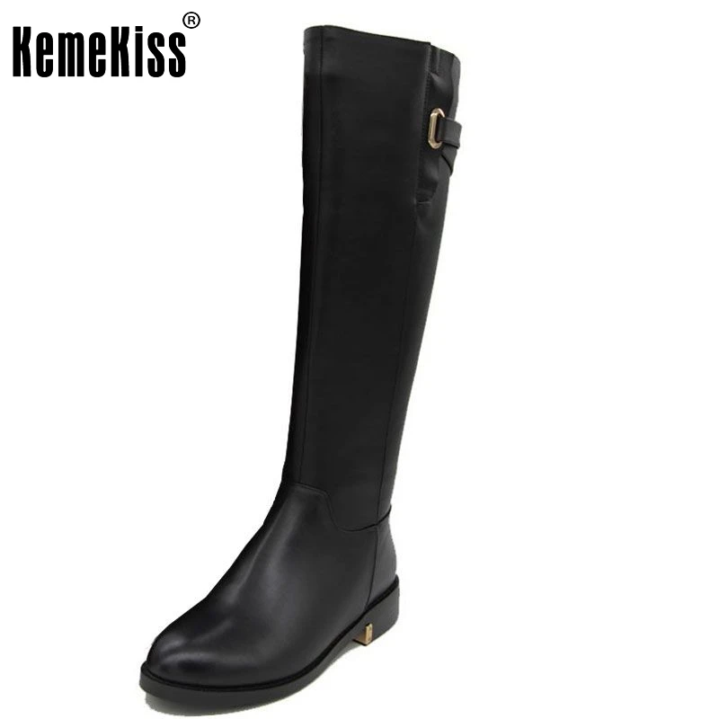 Size 35 43 Russia Winter Warm Over Knee Natrual Real Genuine Leather Low Heel Boots font