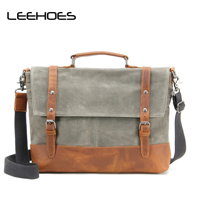 

Retro Style Men's Shoulder Bags Waterproof Canvas Bags Laptop Bag Travel Crossbody Briefcase Shoulder Messenger Bag Handbag Men