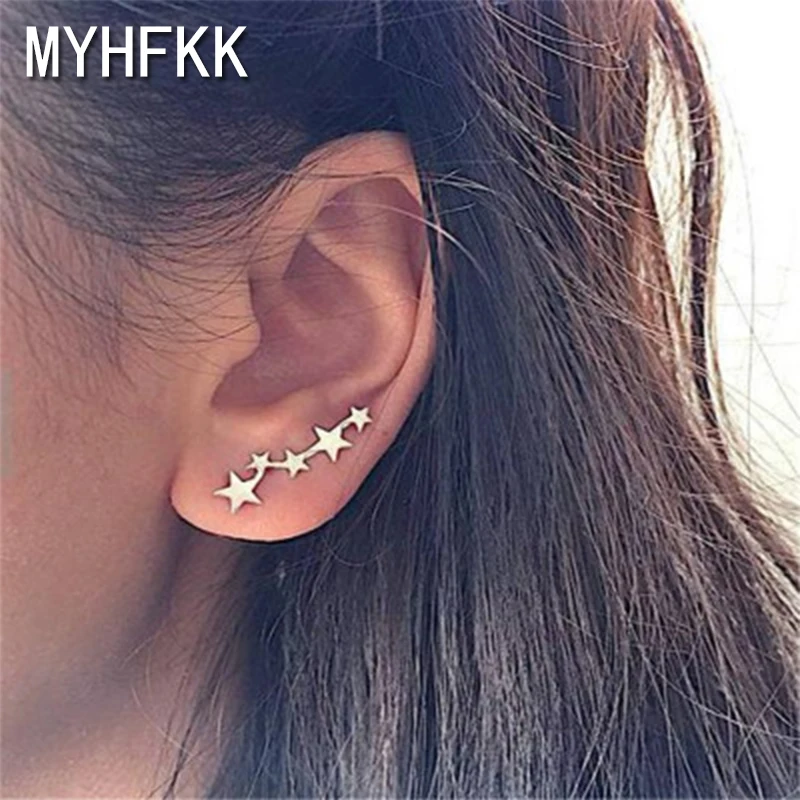 

MYHFKK Star Earrings Little Stars Moon Stud Earrings Women's Stud Earrings Mother's Day Birthday Gift Jewelry Earrings EH070