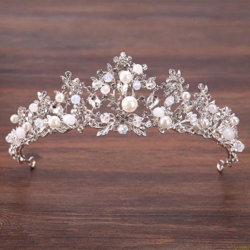 

2018 Bridal Crown Wedding Prom Tiara Jewelry Bride Leaves Rhinestone Hair Accessories M-shine A24_20