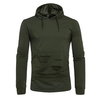 

New Men's Spring And Autumn Hoodie, Pure Color Personality Long Sleeve Hoodie