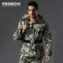 Reebow Тактический Открытый Военная Униформа Bionic камуфляжная куртка Для мужчин осень-зима хлопковое пальто SWAT Луг alpines Mountain верхняя одежда