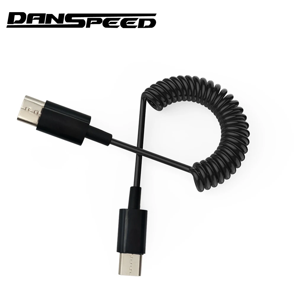 

DANSPEED 1M 3FT USB 3.1 Type C USB-C Spring Coiled Male to Male Data Cable For Car Mobile Phone Macbook Camera