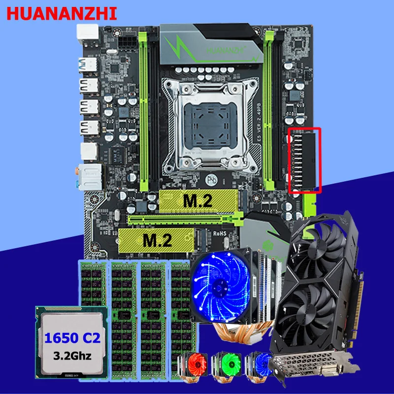 HUANANZHI X79 Pro Материнская плата с двумя M.2 видео слот карты GTX1050Ti 4G Процессор Xeon E5 1650 C2 с 6 трубы охладитель Оперативная память 16G (4*4G) HUANANZHI X79 Pro Материнская плата с двумя M.2 видео слот карты GTX1050Ti 4G Процессор Xeon E5 1650 C2 с 6 трубы охладитель Оперативная память 16G (4*4G)