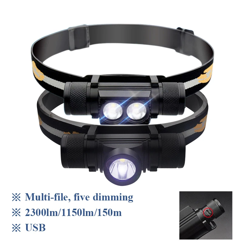 Best USB super headlamp LED mini headlight use1* 18650 rechargeable head lanterna waterproof for fishing camping hooflamp spotlight