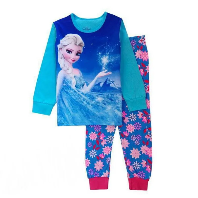 Одежда для сна; Пижама для девочек; одежда для малышей; комплект одежды для детей; детские пижамы для девочек; Пижама с принцессами Эльзой и Анной; BTU162 - Цвет: style 3
