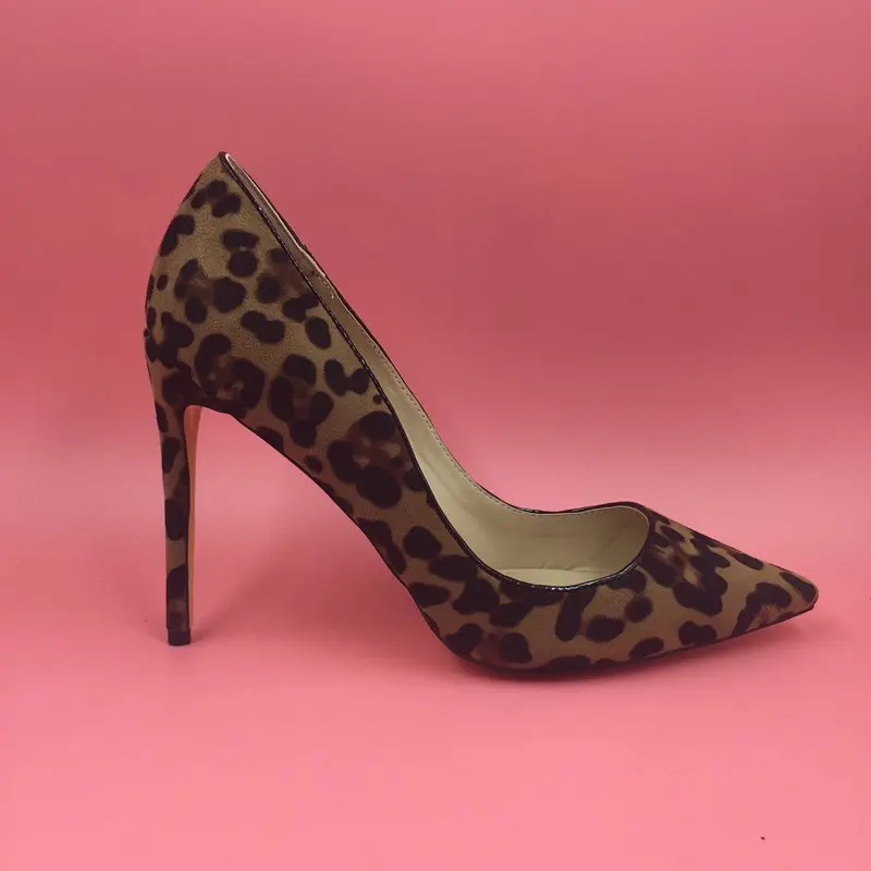 

Brown Leopard Women Shoes High Heels Point Toe Ladies Pumps Slip-on Office Lady Pump Shoes Euro Size 34 to 46 Synthetic Leather