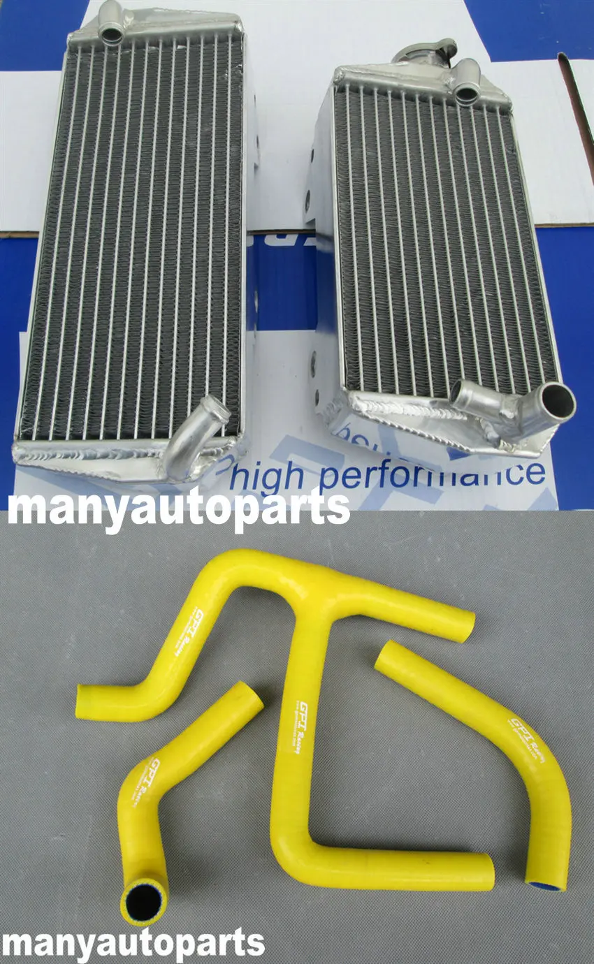 Алюминиевый радиатор с Красный Шланг Для SUZUKI RMZ450 РМЗ 450 2008- 08 2009 2010 2012 14
