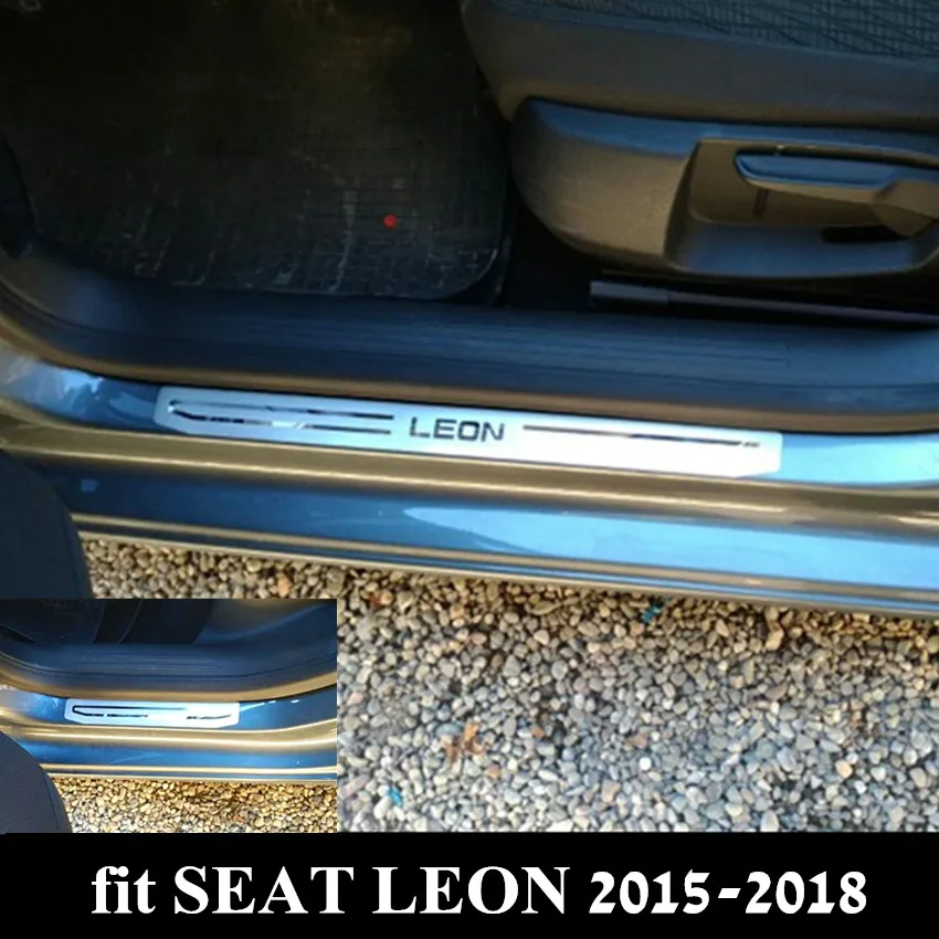 Накладка на дверные пороги из нержавеющей стали для SEAT LEON 2015 2019|Хромирование| |
