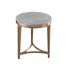 Rose gold brushed marble corner round side table gold-plated sofa side table side cabinet coffee table hotel custom corner table renmen side table walnut