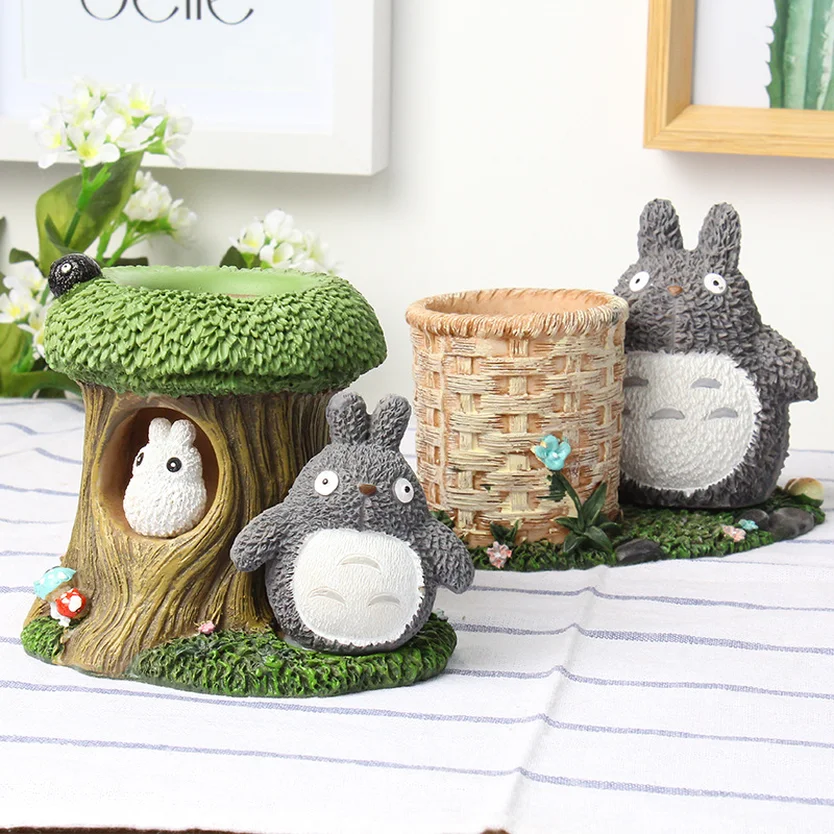 

15X10cm Creative Miyazaki Jili cat bean bean mini resin pot blue Chinchilla flower pot resin DIY doll ornaments crafts 2019